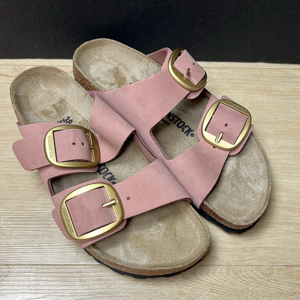 Birkenstock Arizona Big Buckle Nubuck Leather old rose, size 38 - 7 US - Picture 3 of 8